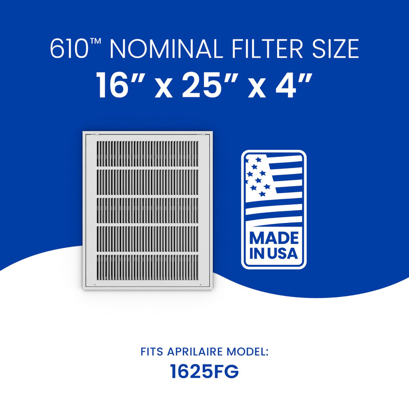 AprilAire 610 Replacement Filter for AprilAire Whole House Air Purifier 1625FG - MERV 11, Clean Air & Dust, 16x25x4 Air Filter (Pack of 1) Healthy Air 11
