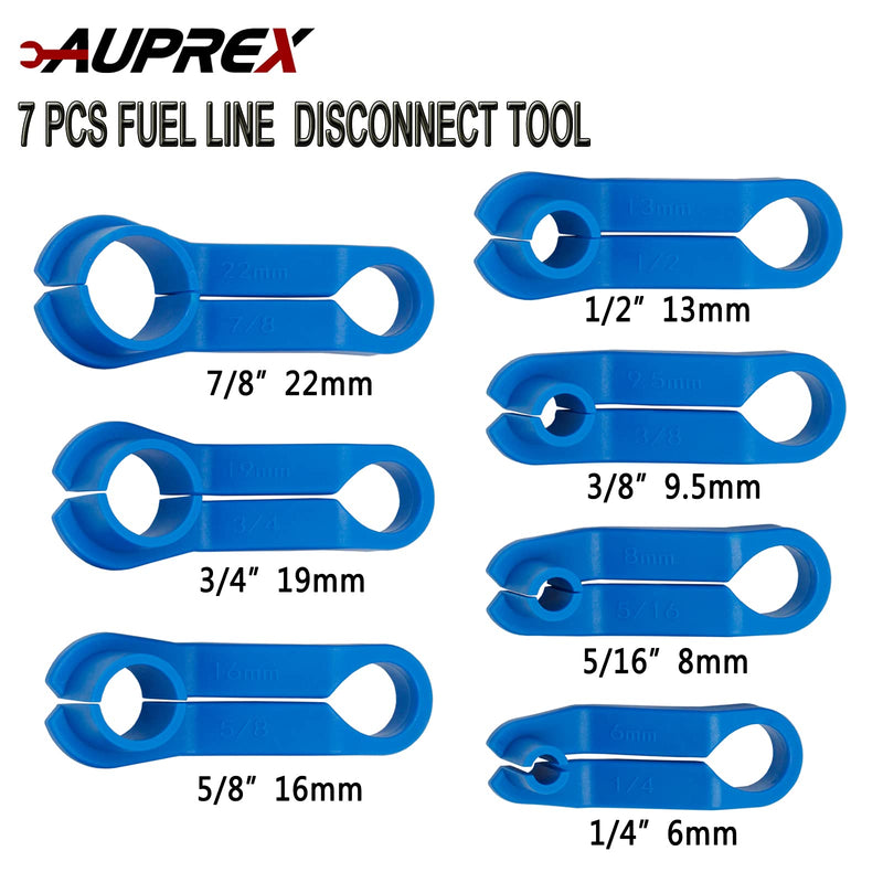 7PCS AC Fuel Line Disconnect Tool Set for Most Ford/GM/Chrysler/Mazda,Includes 1/4 5/16 3/8 1/2 5/8 3/4 7/8 Inch Transmission Oil Cooler Line Quick Disconnect Kit Fuel Line Removal Tool 7 PCS