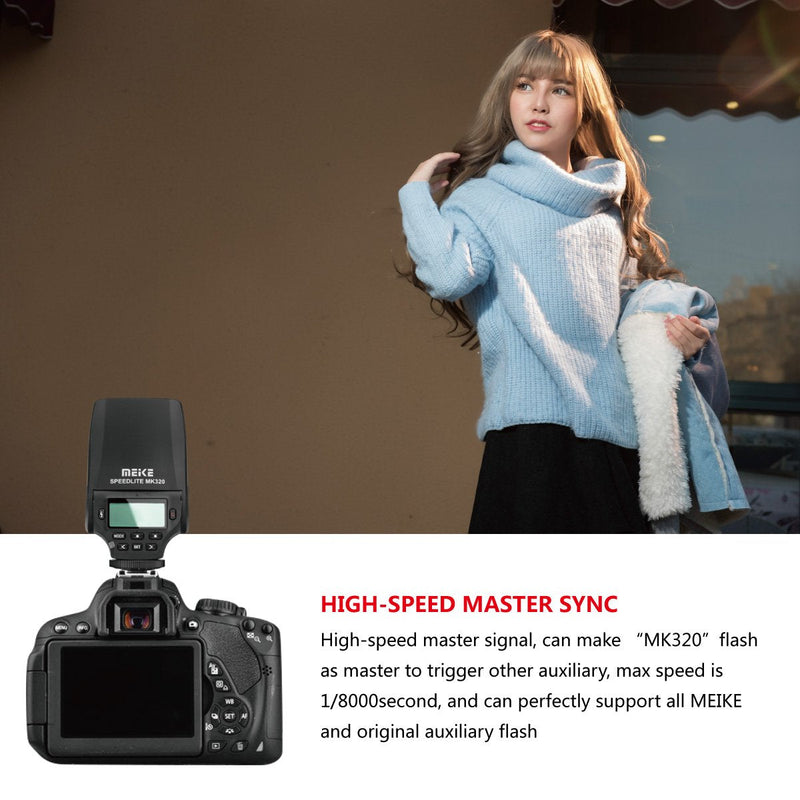 MEIKE MK-320C Speedlite Flash TTL Fit Canon Mirrorless DSLR Hot Shoe Camera 1D Mark Series 1DS Series 5D Mark II 5D Mark III 5D 6D 7D 7D Mark II 50D 60D 70D 100D 550D 600D 700D 1000D 1100D etc