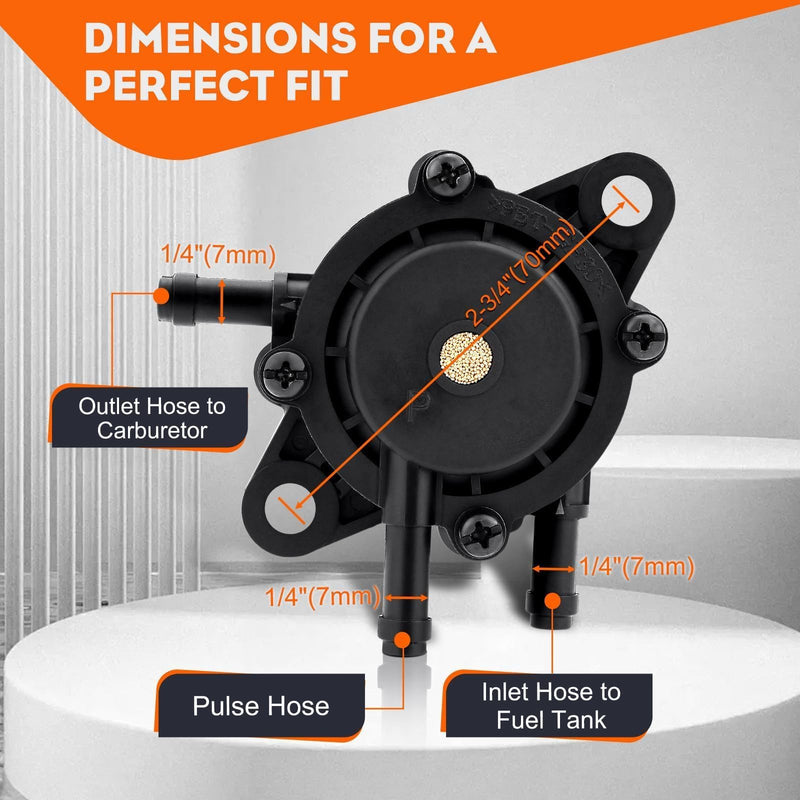 HIPA 24 393 04-S 24 393 16-S Fuel Pump Compatible with Kohler CH17-CH25 CV17-CV25 CH730-CH740 CV730-CV740 17HP-25HP Small Engine Fuel Pump Lawn Mower Replace 808492 808656 Vacuum Pump