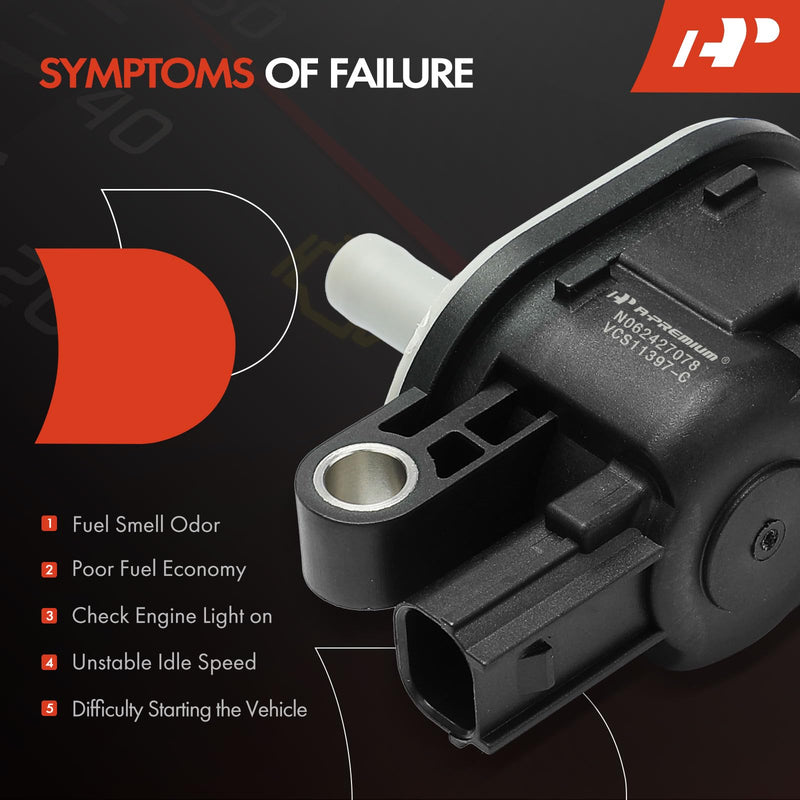 A-Premium Vapor Canister Purge Solenoid Valve Compatible with Honda CR-V CRV 2007-2014, Civic 2006-2015, Accord 2008-2012, Crosstour 2014-2015 & Acura TSX 2009-2014, 1.8L, 2.0L, 2.4L