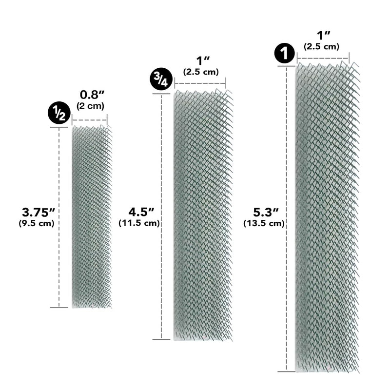 WICKED Professional OD Copper Pipe Cleaner Replacement Brushes 1/2” & 3/4’’ & 1” (Multi-Pack)