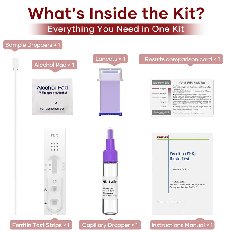 Iron Deficiency Test Kits: 1 Packs Iron Level Test Result in 15 Mins (1)