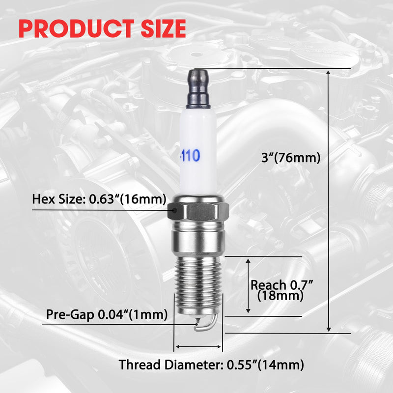 8 Pcs Iridium Spark Plugs Replace OEM# 41-110 41-162 41-985 9602 19417055, Compatible with Chevy Silverado Tahoe Avalanche Corvette Camaro GMC Sierra Yukon 4.8L 5.3L 5.7L 6.0L 6.2L 6.6L 8.1L V8