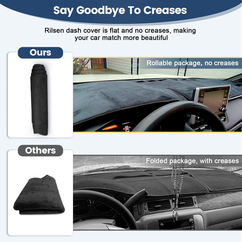 Dashboard Cover Mat Custom Fit for 2019-2023 2024 2025 2026 Dodge Ram 1500 2500 3500 Dash Cover Nonslip Flannel Dash Mat Protector Sunshade No Glare Black 2019-2025 2026 Dodge Ram 1500 2500 3500