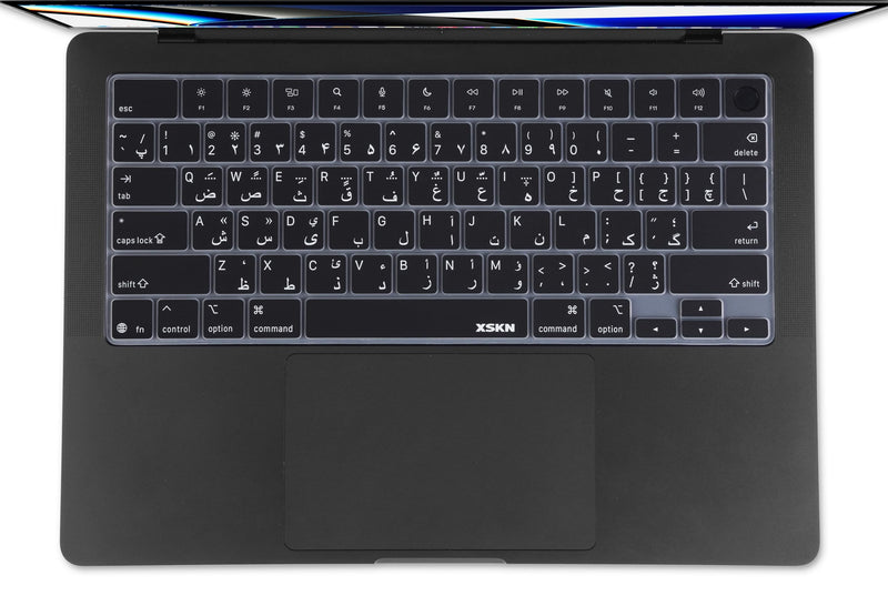 Persian/Farsi Black US Layout Silicone Keyboard Cover for 2026-2021 MacBook Pro 14 16 inch MacBook Air 13 15 inch with M5/M4/M3/M2/M1 and MacBook Neo