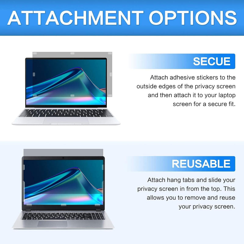 ZOEGAA 14 Inch Laptop Privacy Screen Filter, for 16:10 Widescreen Monitors -Dell HP Acer Samsung Lenovo ASUS Toshiba, Removable Privacy Screen Anti-Peeping, Anti Blue Light Blocking and Anti Glare 14 in (16:10) privacy screen