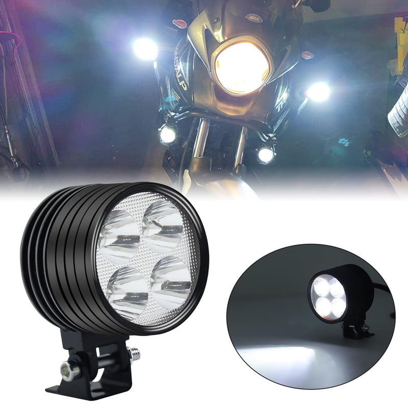 Motorcycle LED Driving Fog Lights, Motorcycle Driving Lights Led, Auxiliary Spot Lights Pod for Motorcycle, Include Switch 12V/24V Waterproof lights for Car Truck Boat 2 Pack Universal