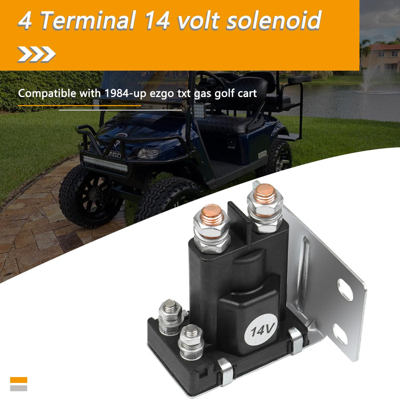 14V Golf Cart Solenoid Compatible with EZGO TXT Gas Golf Cart 1994-Up 4 Terminal Solenoid Replace 27153G01, 612813