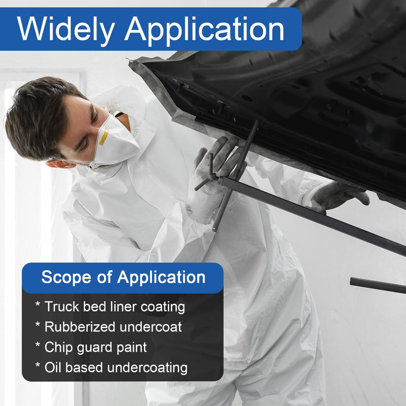 Undercoating Spray Gun Automotive, Air Spray Paint Gun with Suction Feed Cup for Spraying Truck Bed Liner Coating, Rubberized Undercoat, Chip Guard Paint, Silver