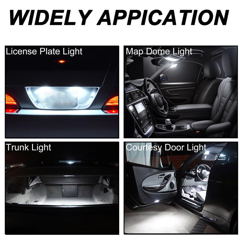 T10 194 168 Dash Instrument White LED Light Bulbs Bright Panel Gauge Cluster Dashboard LED Light Bulbs 10Pcs/Set (White)
