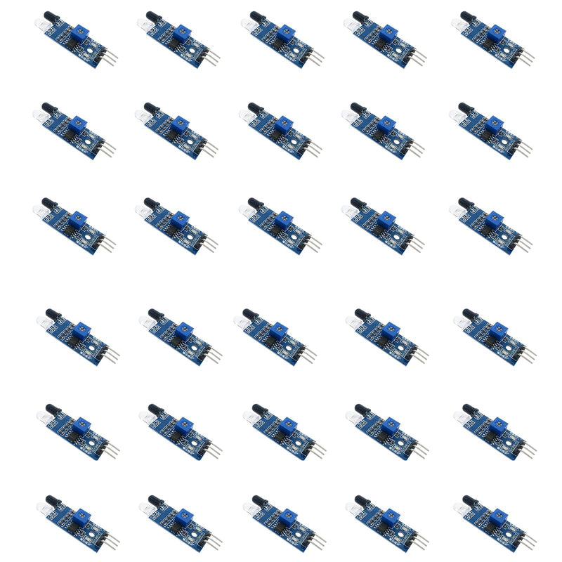 30 Pieces IR Infrared Obstacle Avoidance Sensor Module for Arduino Smart Car Robot 3-Wire Reflective Photoelectric for Arduino Smart Car Robot