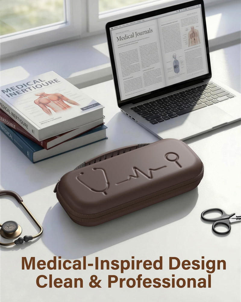 ProCase Stethoscope Case for 3M Littmann Classic III & Cardiology IV, Hard Protective Carrying Bag Fits MDF, ADC, Omron Stethoscopes, Medical Storage Organizer for Nurses & Nursing Students -Chocolate Chocolate