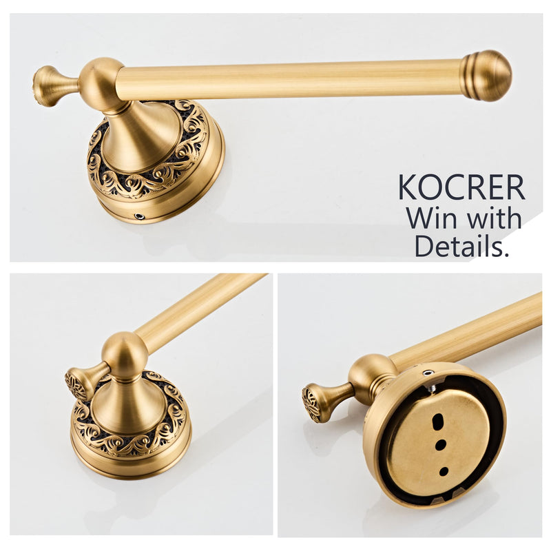 Brass Gold Toilet Paper Holder, Antique Hand Towel Ring Retro Hand Towel Holder Tissue Roll Paper Hanger Paper Towel Holder Wall Mounted Vintage 2 Pieces