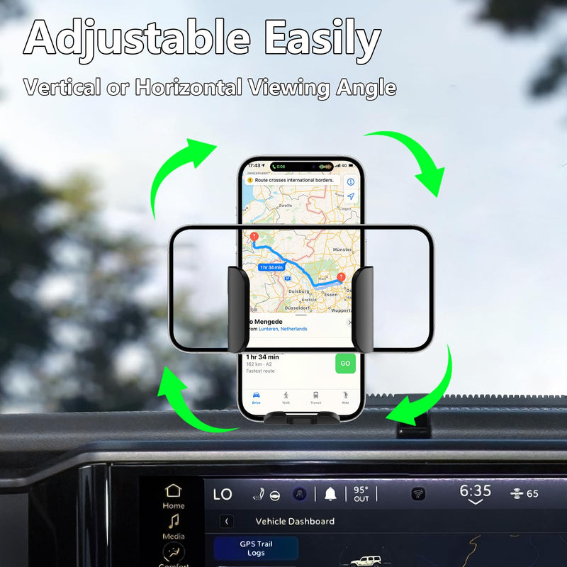 Clip Phone Mount for 2024-2026 Jeep Wrangler JL JLU Gladiator JT 4XE | Compatible with 2/4 Door, Made of Metal, For All Smartphones, NOT fit JK JKU Mechanical