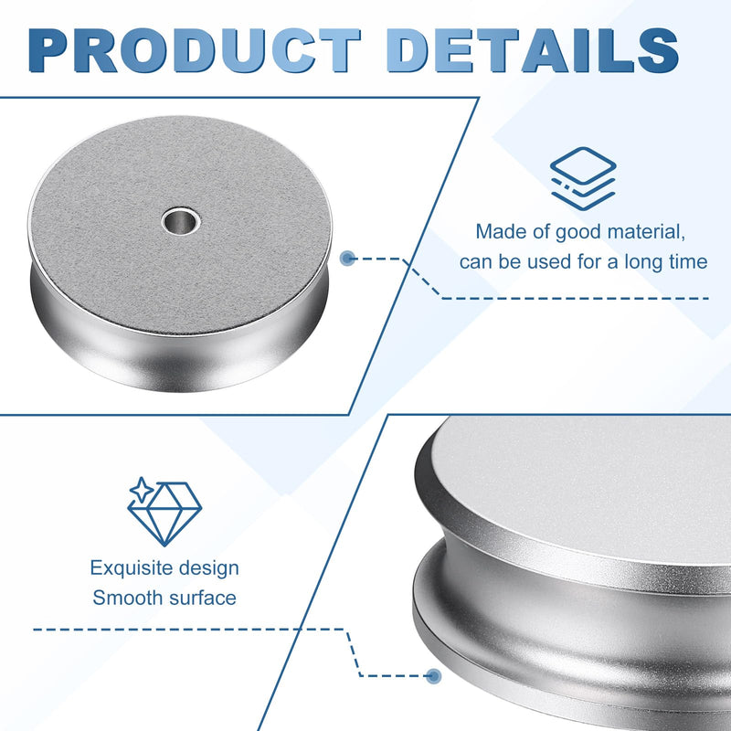 MECCANIXITY Record Weight Stabilizer, 332g/12oz Matte Aluminum Turntable Weight Clamps 3'' x 1'' Vinyl Disc Stabilizer Vibration Dampener for LP Player HiFi Turntable, Silver 12oz (3" x 1")