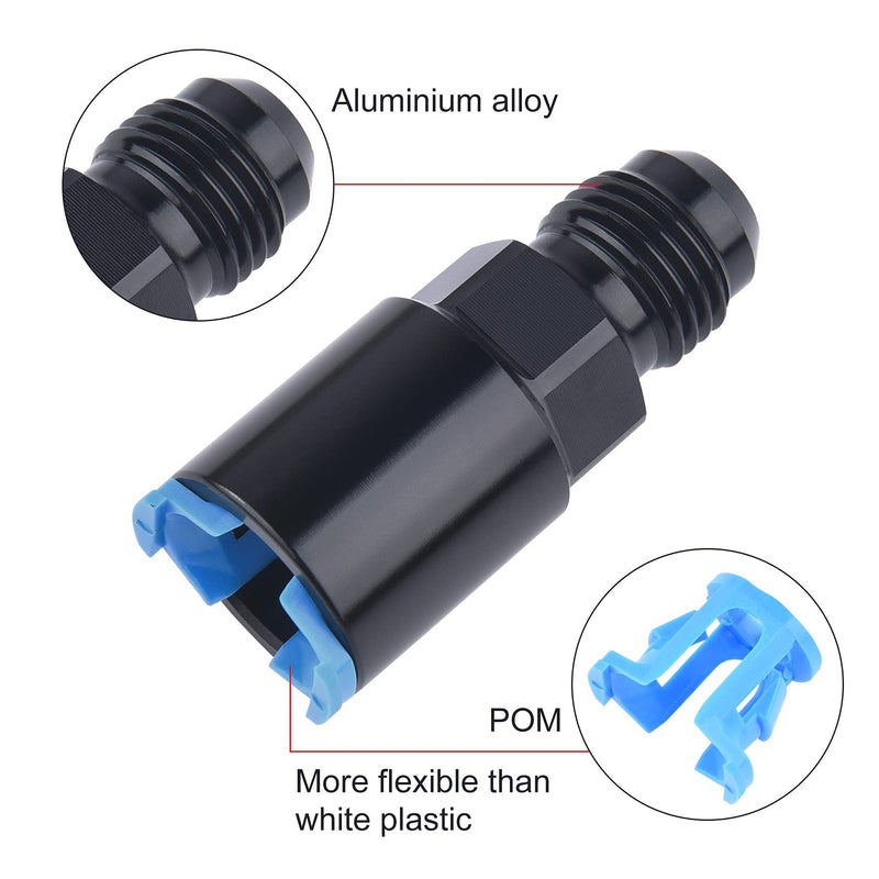 EVIL ENERGY 6AN Male to 3/8" SAE Quick-Disconnect Female Push-On EFI Fuel Rail Fitting 6AN to 3/8 Straight