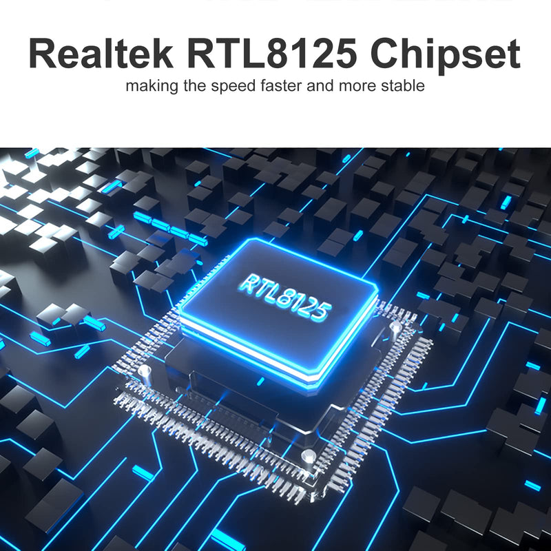 10Gtek 2.5G NIC PCIe Network Adapter 2500/1000/100Mbps PCIe Gigabit Ethernet Card, Single RJ-45 Port, with Realtek RTL8125 Controller, Support Windows Server/Ubuntu/Centos/Debian 1-RJ45 X1