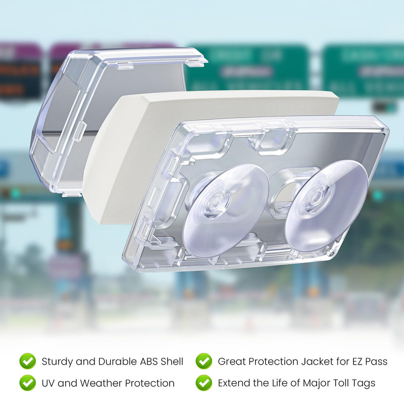 EZ Pass Holder for Windshield, Toll Pass Transponder Holder with Suction Cups for EZ Pass Mini/iPass 1 Pack