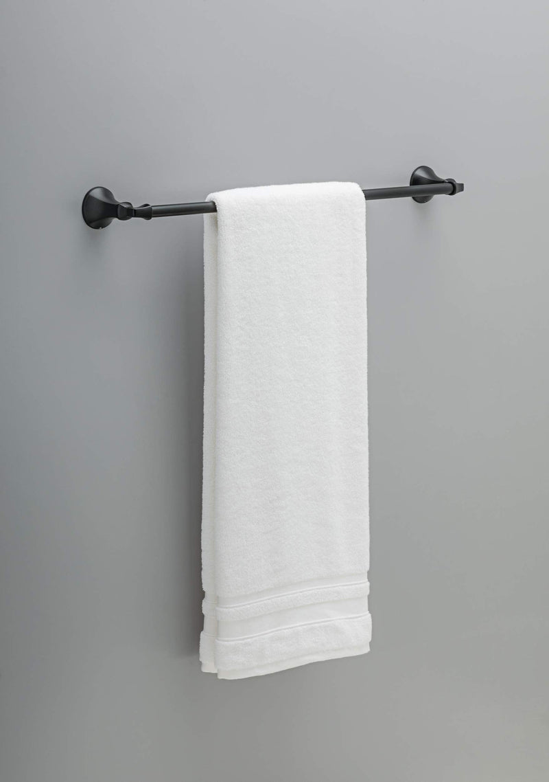 DELTA FAUCET Rubber Limited 76424-BL Ashlyn 24-in Wall Mount Towel Bar Bath Hardware Accessory in Matte Black