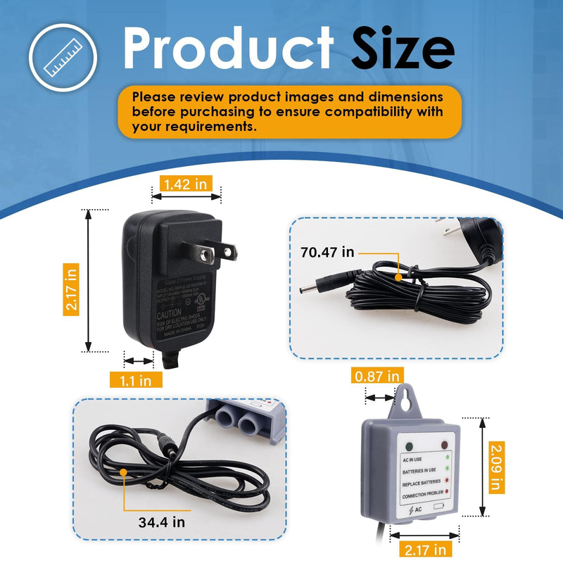 169031 AC Power Cord Adapter Kit, Compatible with Moen MotionSense, MotionSense Wave and U by Moen Kitchen Faucets, Dual Power Source for 7594E, 7185E, 7565E, S72308E Series Faucets
