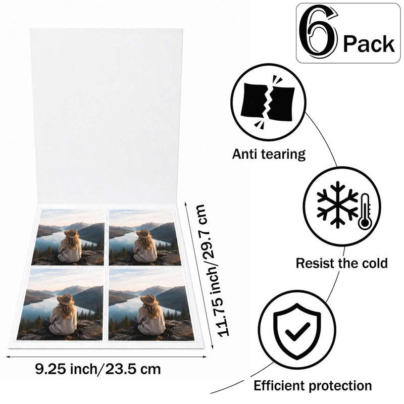 6PCS Laminator Carrier Sleeves Anti-Jam Reusable Sheets-Letter Size | Anti-jam lamination|Reusable carrier sheets|Letter size compatible|Fits most pouch laminators|Document photo protection Letter Size 6