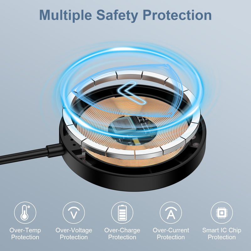 15W Samsung Magnetic Wireless Charger for Galaxy S26 Ultra S25 Ultra FE S24 | Z Fold Flip7, Wireless Fast Charging Pad Magsafe Charger with USB A/C Cable for iPhone 17 16 15 14 13 12 Series, Pixel 10Pro