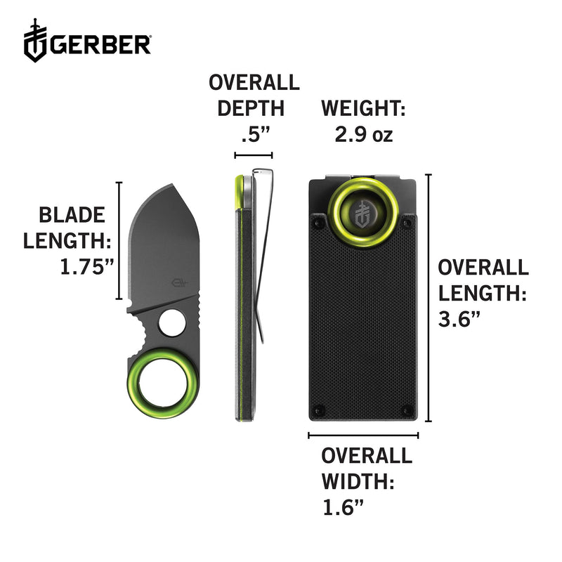 Gerber Gear Money Clip with Pocket Knife - Stainless Steel Folding Blade for Camping & Hiking & EDC - Fathers Day Dad Gifts, Gifts for Men