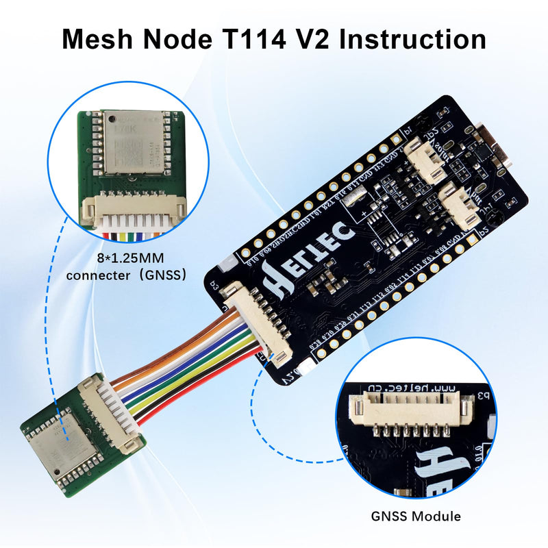 Mesh Node T114 V2 LoRaWAN Meshtastic Board AYWHP Meshtastic Tracker Nordic nRF52480 with Screen GNSS + Screen Case 1.9″ TFT Display 902-928MHz SX1262 Chip BLE WiFi Compatible with Arduino/Meshtastic T114 V2 + Screen Caese + GNSS