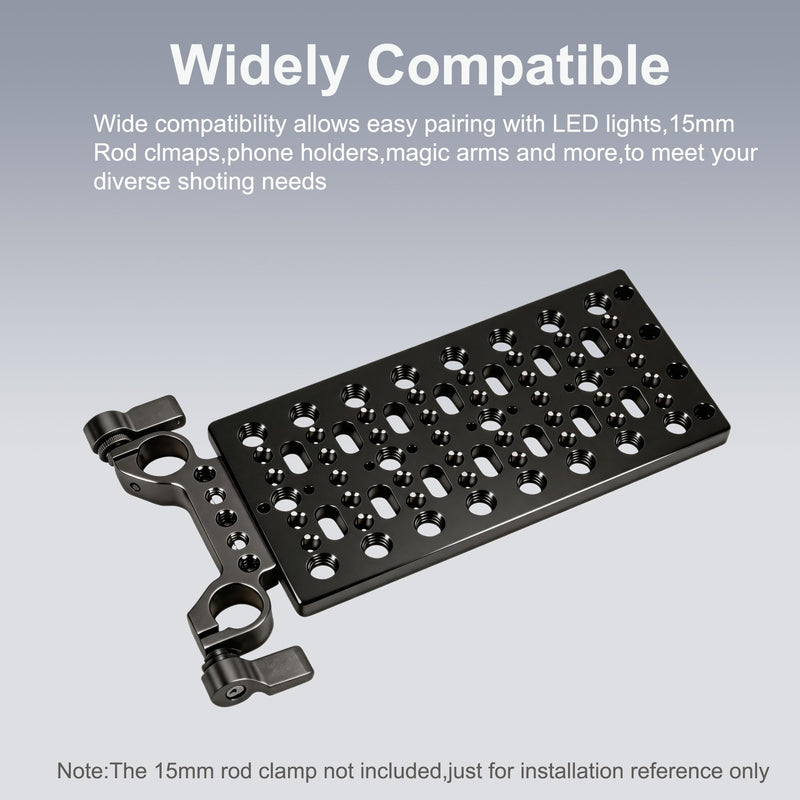 2 Pack Camera Cheese Plate with 1/4 & 3/8 Threads | Aluminum Material,Cheese Mounting Plate for Rods,Batteries,Converter Boxes and Various Other Camera Accessories Pack of 2