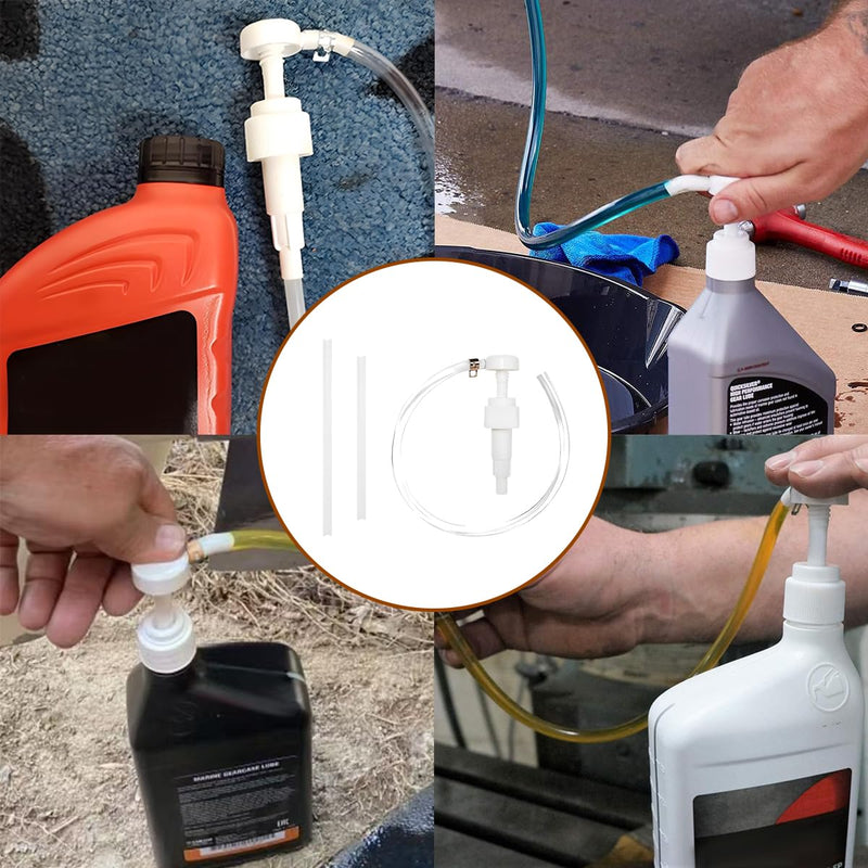 10 CC Fluid Pump for Quart Bottles, Automotive Quart Bottle Hand Pump with Flexible Tube, Fluid Pump Transfer Gear Oil Transmission and Differential Fluid, Car Accessories (4CC)