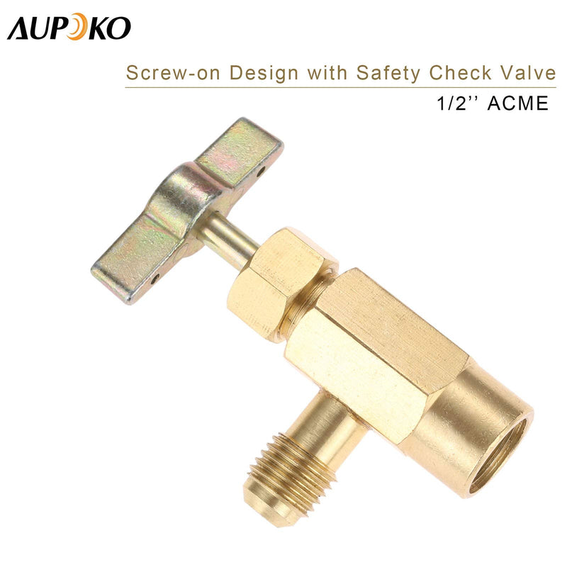 R1234YF Self-Sealing Can Tap with Left Hand Threaded, 1/2’’ to 1/4’’ SAE Dispenser Valve AC Refrigerant Bottle Opener, Fits for R1234YF Automotive Air Conditioning Charging