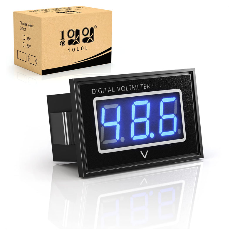 10L0L 12V 24V 36V 48V 60V 72V Golf Cart Digital Voltmeter, Waterproof Voltage Meter with LED Digital Volt Gauge DC5-120V Compatible with Yamaha, Club Car, EZGO, Boat