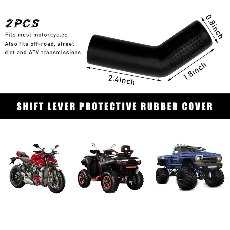 2 PCS Motorcycle Gear Shift Lever Shoe Protector, Motorbike Rubber Anti Slip Shifter Cover, Universal Shift Lever Pedal Cover, Motorcycle Accessories for Dirt Bikes ATVs (Black) Black