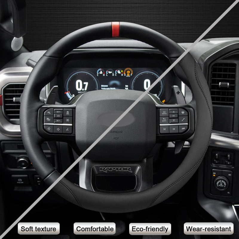 West Llama Customized Auto Car Steering Wheel Cover for Ford F-150, F-250, F-350, Expedition (Black) Large size (15 ½''-16'') Black
