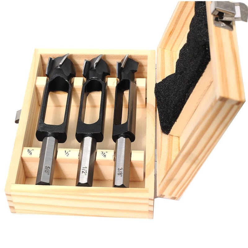 3PCS Wood Plug Cutters Set, Wood Tenon Maker Dowel Pocket Hole Plug Cutters, Woodworking Drill Bit, Suiatble for Making 3/8" 1/2" 5/8" Wood Dowel Pins- (Wood Plug Cutters) 3PCS Wood Plug Cutter