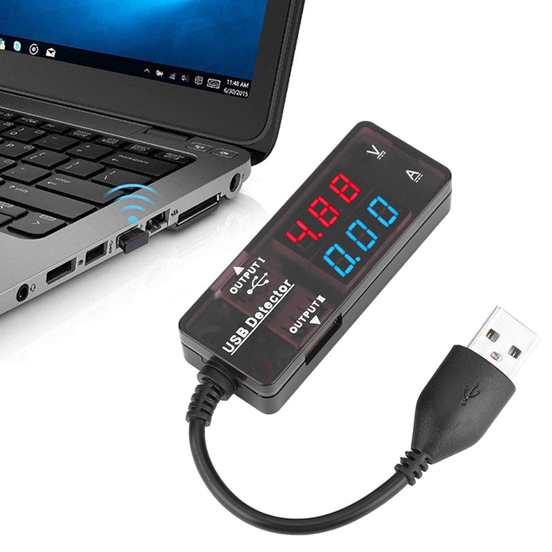 Walfront YB26VA USB Tester Voltmeter Ammeter Battery Capacity Tester with LED Display for Mobile Phone Tablet Computer USB Device (Bicolor) Bicolor