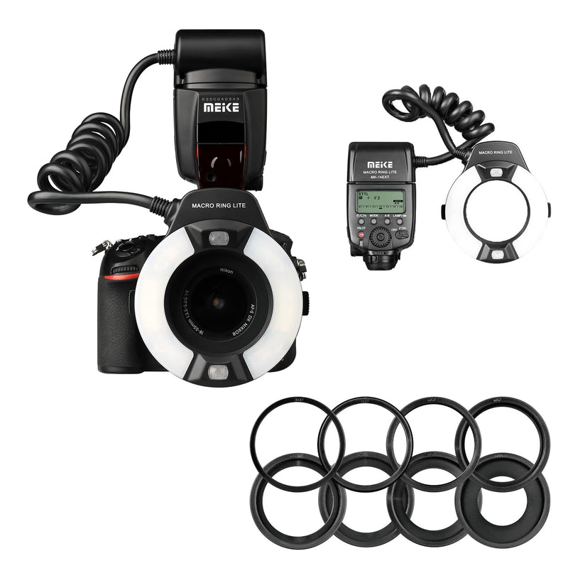 MEKE MK-14EXT-N I-TTL Macro Ring Flash Compatible with Nikon D7100 D7000 D5200 D5100 D5000 D3500 D3200 D3100 D90 D300S D600 with LED AF Assist Lamp