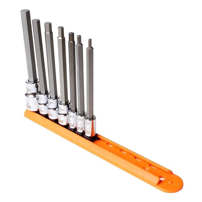 Mayhew Tools 16034 Metric Hex Insert Socket Bit Set, Chrome, 7-Piece Medium-Length