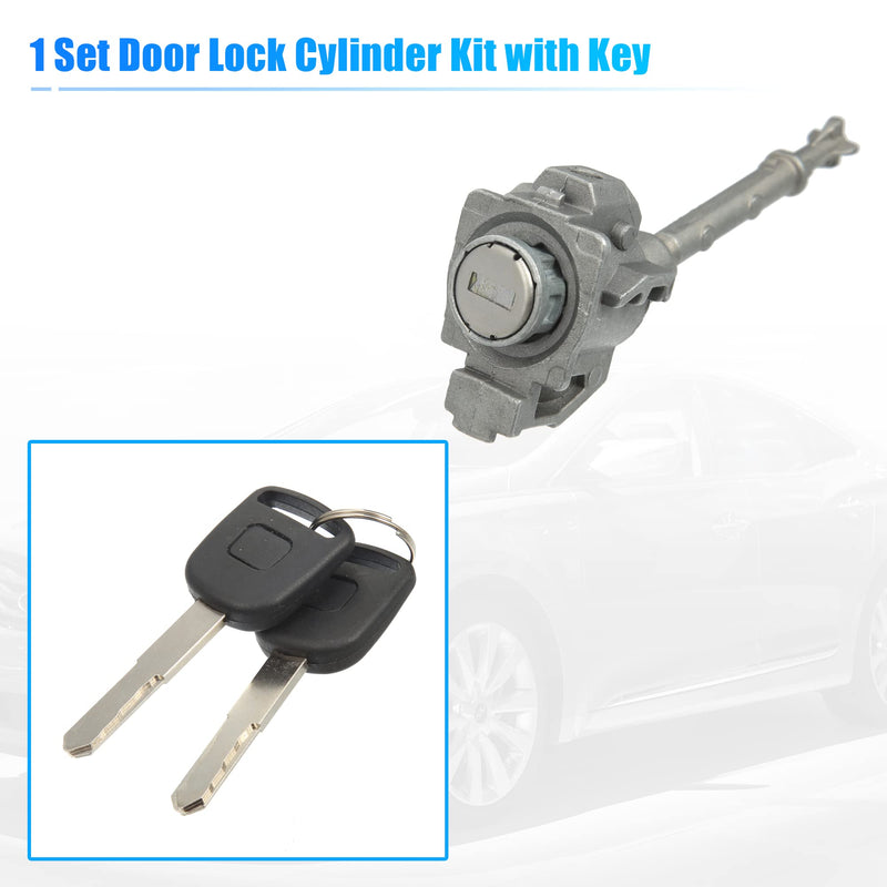 X AUTOHAUX 1 Set Driver Side Door Lock Cylinder Set Kit with 2 Keys for Honda Civic 2012-2015 72185-TR0-A01