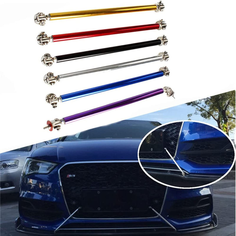 2PCS Front Bumper Lip Splitter Strut Rod Tie Bars Support Rod Adjustable Compatible with Most Vehicles 3''-8'' (Black, 15CM/5.9 inch) Black