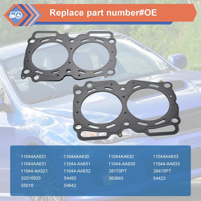 ZONFANT 2 Pcs MLS Engine Cylinder Head Gasket Compatible with Subaru Saab Vehicle 1998-2010 Baja Forester Impreza Legacy Outback, 2005-2006 9-2X, Replace#26415PT