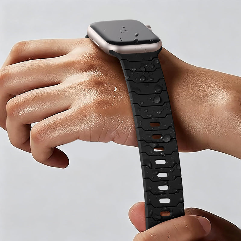 Sport Bands for Apple Watch Bands 44mm 49mm 46mm 45mm 42mm for iWatch Men | Grooved Silicone Band, for Apple Watch Ultra SE Series 11 10 9 8 7 6 5 4 3 2 1, Waterproof Sweatproof, Gym Workout to Office Black