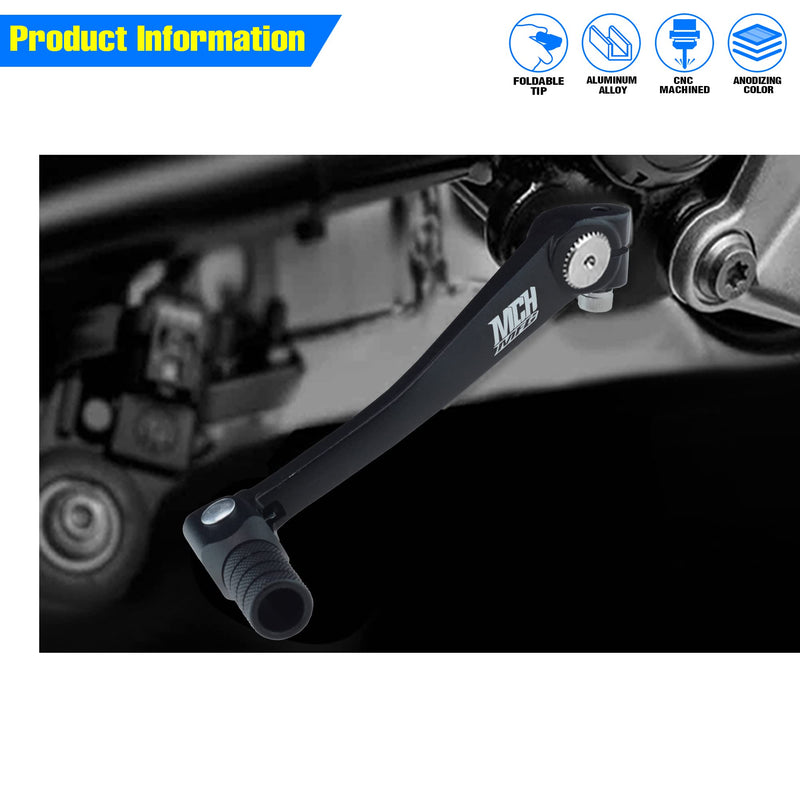 Folding Gear Shifter Shift Lever CNC Aluminum Gear Shifter Shift Lever for XR50 XR80 CRF50 CRF70 50cc-125cc Pit Dirt Bike Motorcycle (Black) Black
