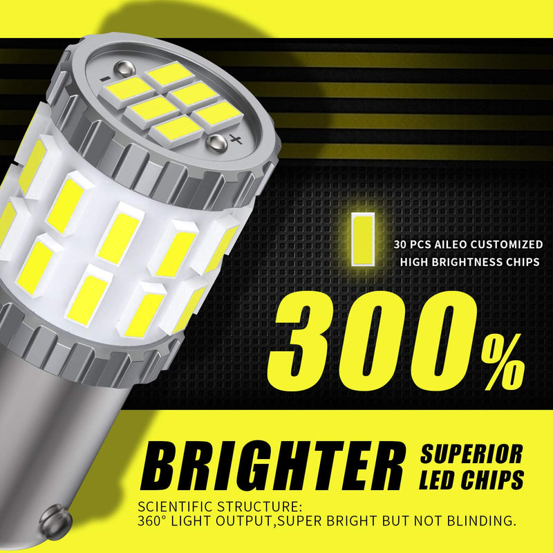 AILEO BAY9S H21W LED Bulb White 6000K 3014SMD Extremely Bright 64136 12356 LED Spare Bulb for Reversing Lights Tail Brakes Parking Lights Side Marker Lights Corner Lights(Pack of 2)