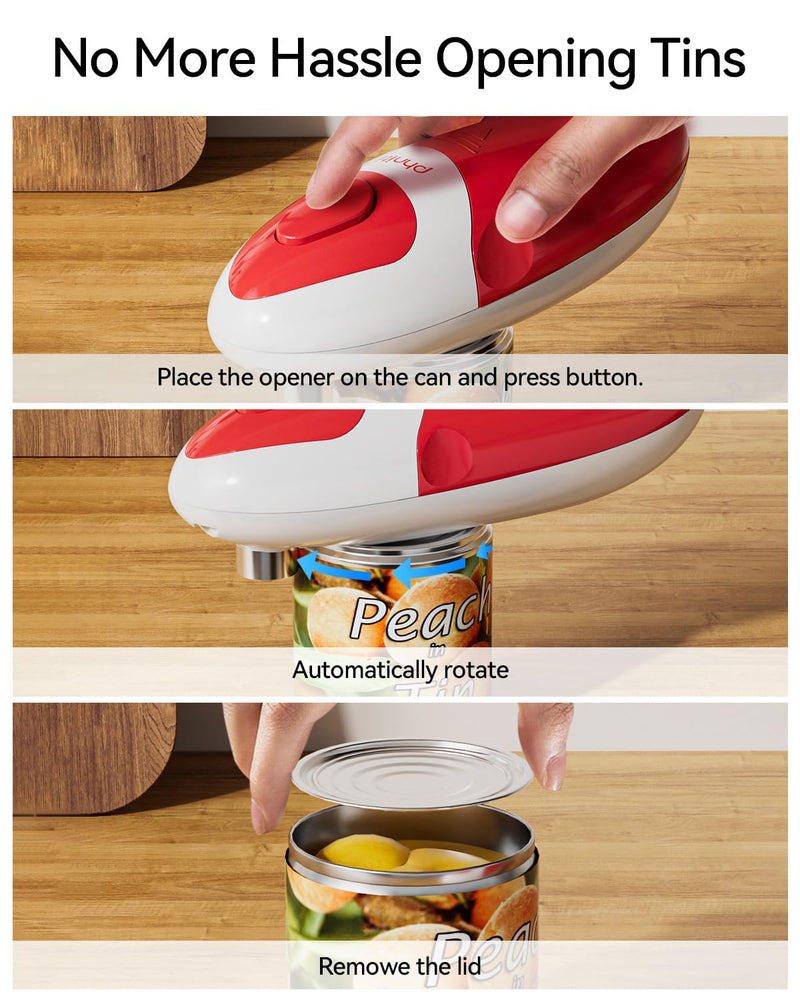 Electric Can Opener,Phniti Automatic Can Opener with Smooth Edge, Handheld Electric Can Opener for Seniors, Arthritis and Chef, Battery Operated Can Opener Almost All Can Sizes for Kitchen Use