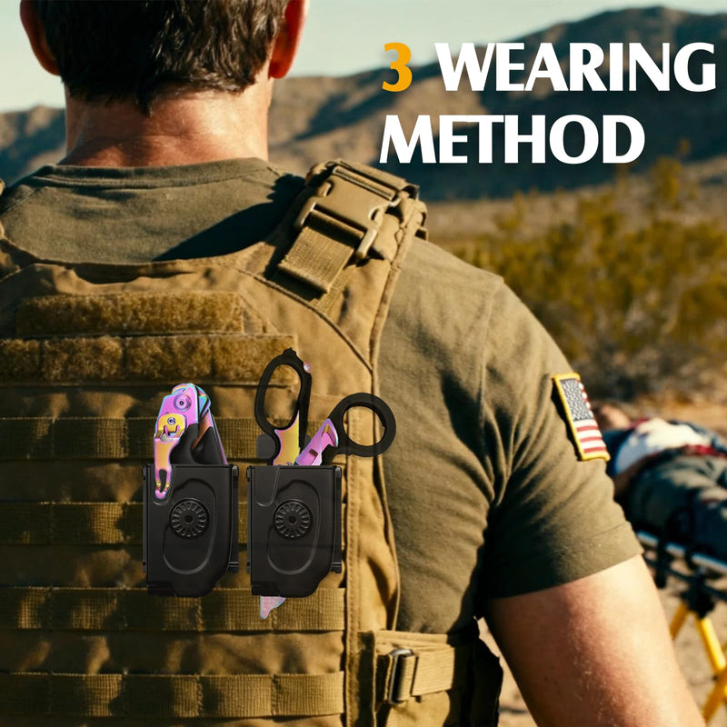 Trauma Shears Foldable with Compatible Holster,Multi Tool Emergency Response Trauma Scissors,EMT Tactical Shears,Medical Shear for Nurses Black Magic