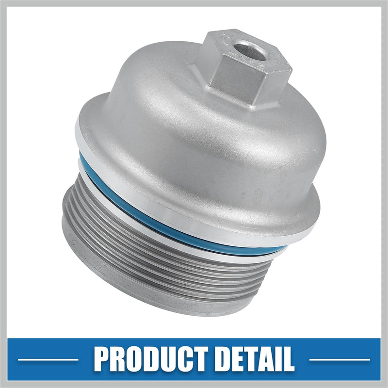 Engine Oil Filter Housing Cover Cap 12583470 for Chevrolet Camaro 3.6L 2010-2015 Metal Silver Tone Replacement Car Parts