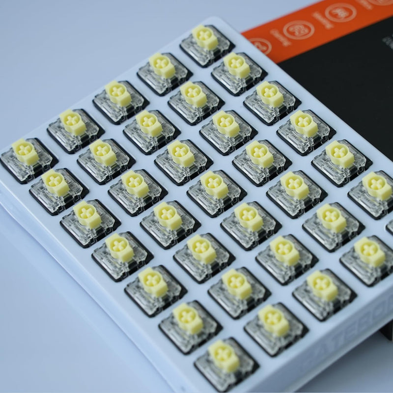 GATERON KS-33 Low Profile Banana Keyboard Switches, Tactile 65gf 3 Pin RGB LED Factory Pre-lubed for MX Mechanical Keyboard (35PCS) 35