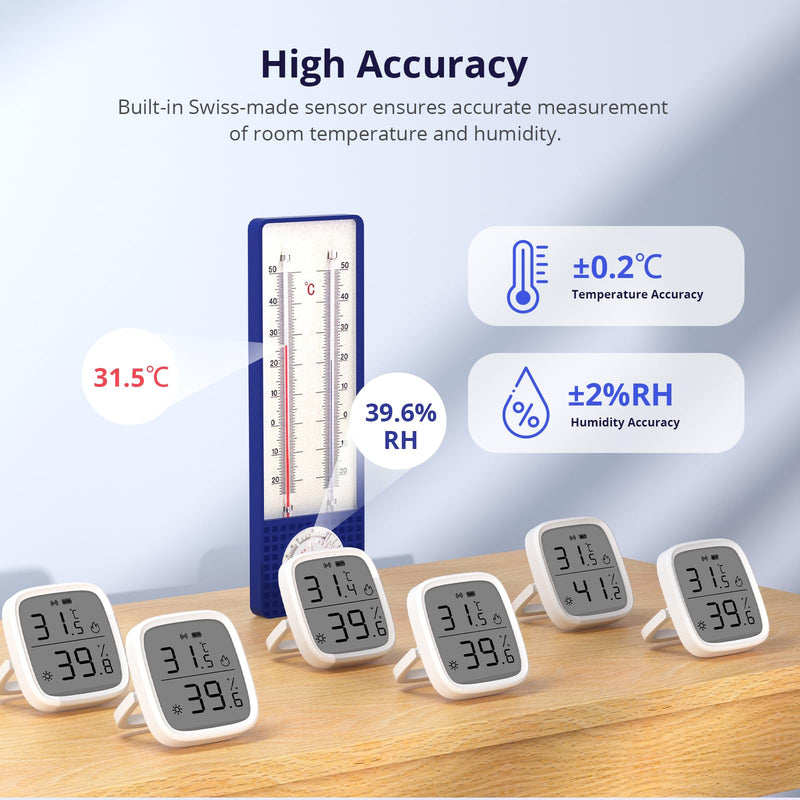SONOFF Zigbee Indoor Temperature Humidity Sensor, SNZB-02D LCD Zigbee Thermometer Hygrometer, Works with Alexa & Google Home for Remote Monitoring and Home Automation, ZigBee 3.0 Hub Required, 1-Pack